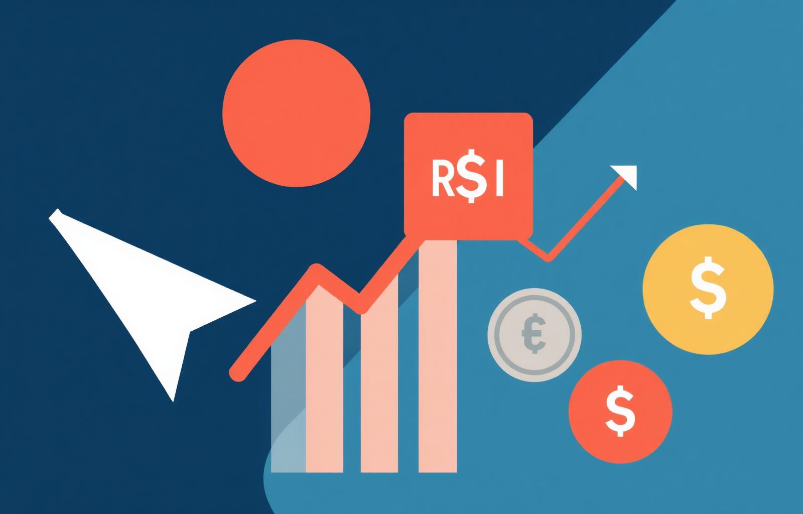 Google Ads PPC concept with cursor and ROI graphs